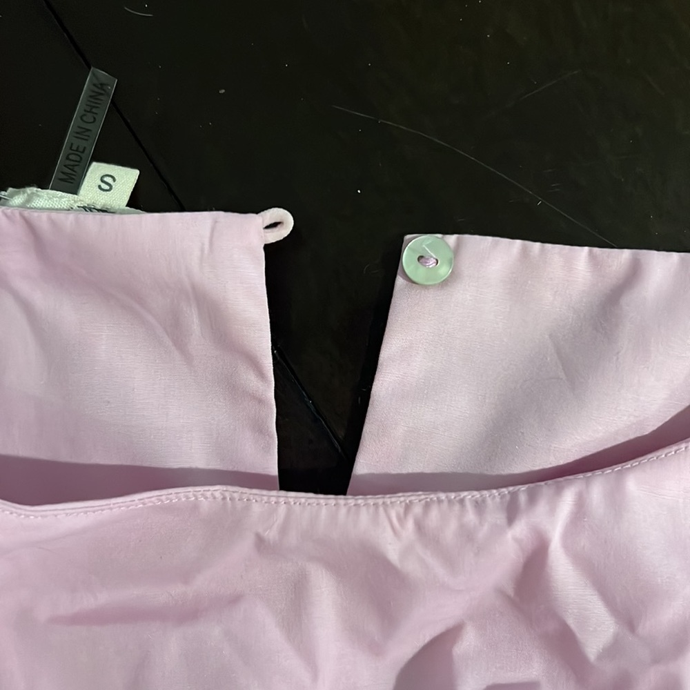 NWT ENTRO | Pink Cropped Blouse with Ruffle Detail - Picture 9 of 9